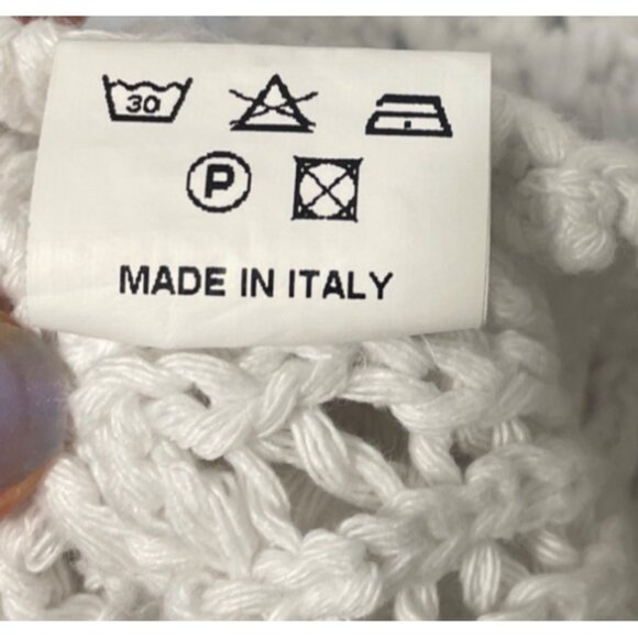 Skovhuus Womens White Knit Sweater S Beach Vacation Boho - Picture 6 of 6